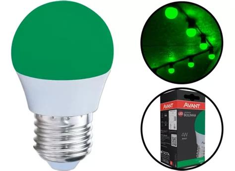 Lâmpada Led Bolinha Verde E27 4w Bivolt Avant