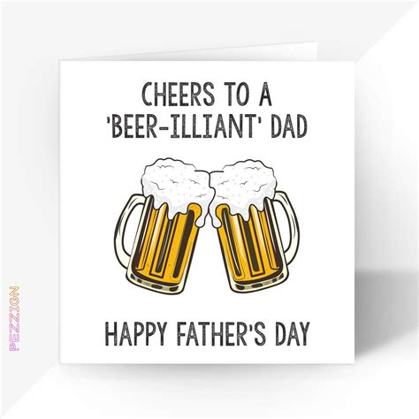 Personalised Beer Fathers Day Card For Dad Stepdad Grandad Dad Joke Funny Pun Card Beer