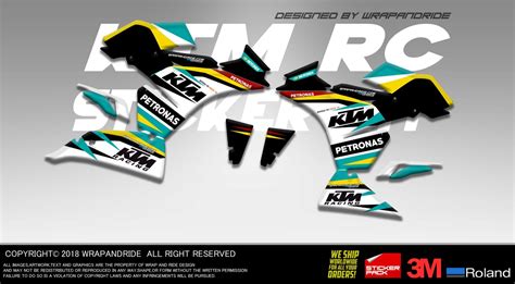 Multicolor Ktm Rc Petronas Design Full Body Wrap Decals Sticker Kit