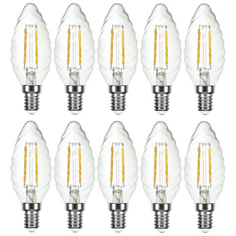 10 X Led Filament Leuchtmittel Kerze Gedreht 4w 40w E14 Klar Warmwe