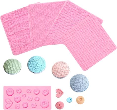 Amazon Fondant Impression Mats Molds Knitting With Button