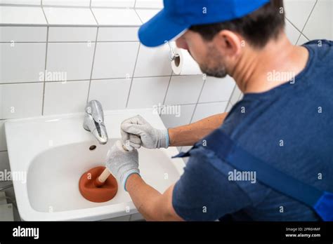 Clogged Drain And Blocked Sewer Cleaning Stock Photo Alamy