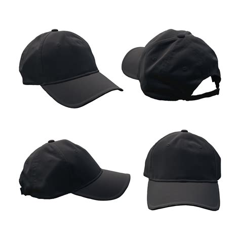 3d representación de negro gorra sombrero modelo desde varios anglos de