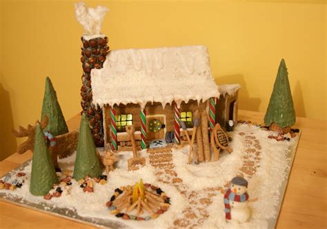 Gingerbread Log Cabin Gingerbread House Decorations Christmas