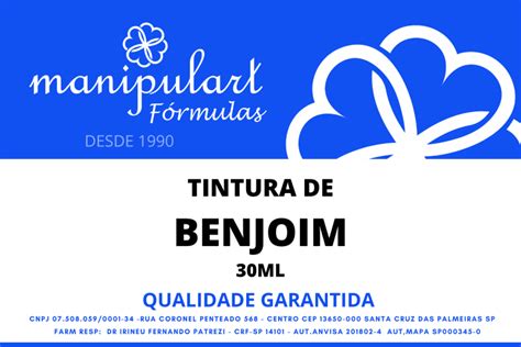 Tintura de Benjoim 30mL Manipulart Fórmulas