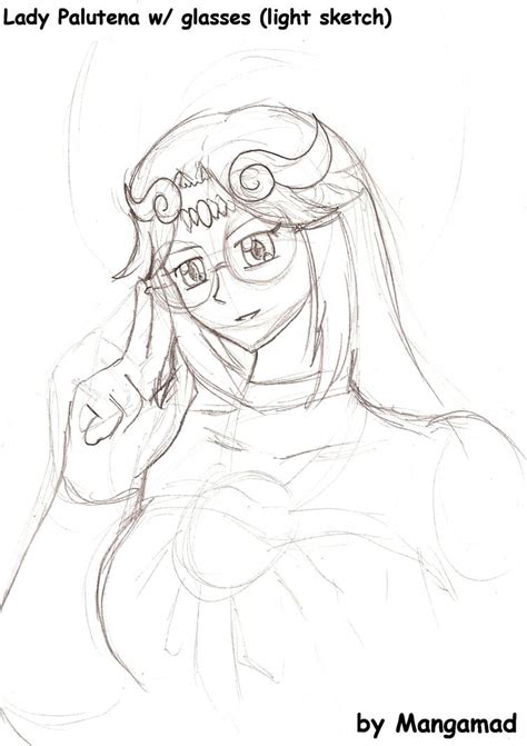 Lady Palutena With Glasses Light Sketch By Mangamad On Deviantart