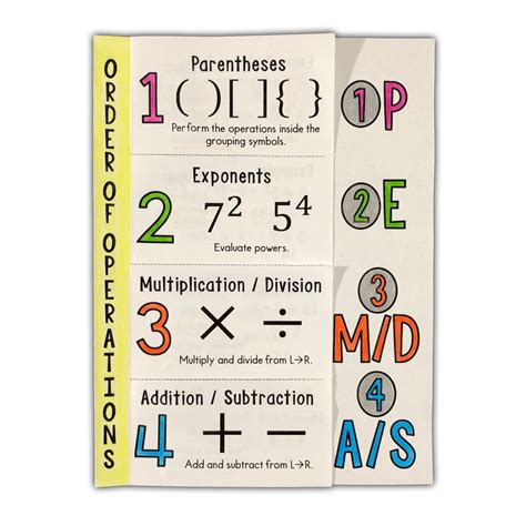 My Math Resources Pemdas Order Of Operations Foldable