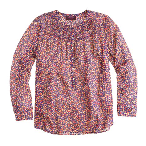 J Crew Silk Cotton Popover In Liberty Eliza S Flowers Jcrew