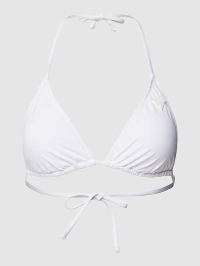 Guess Bikini Oberteil Mit Label Patch Weiss Online Kaufen