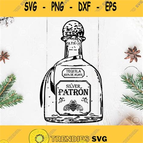 Patron Tequila Bottle Alcohol Svg Silver Patron Svg Silver Patron ...