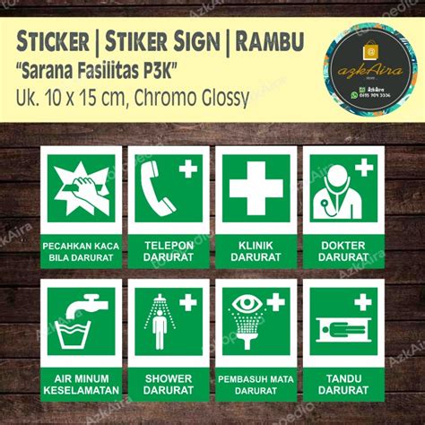 Jual Sticker Stiker Safety Sign Rambu Sarana Fasilitas P3k Uk 10x15 Cm Kab Tangerang