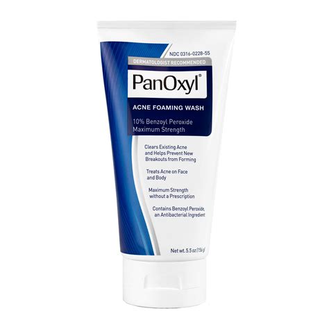 Panoxyl Acne Foaming Wash Benzoyl Peroxide 10 Maximum Strength Antimicrobial 5 5 Oz 10