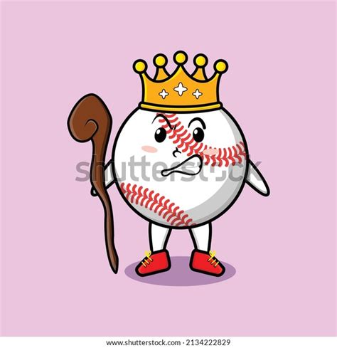 Cute Cartoon Baseball Ball Mascot Wise Stock Vector Royalty Free