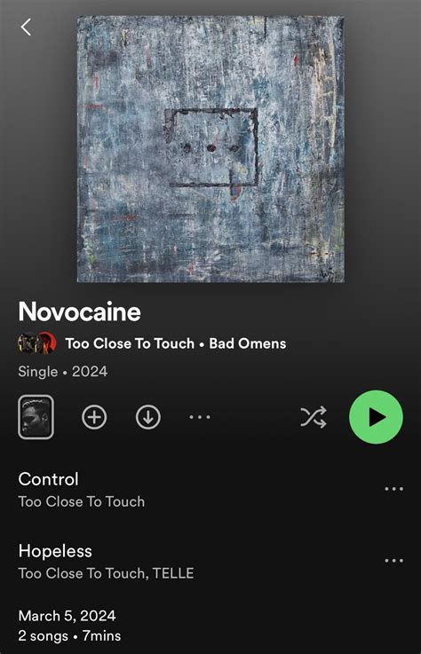 Novocaine Not Showing On Spotify Rbadomensband