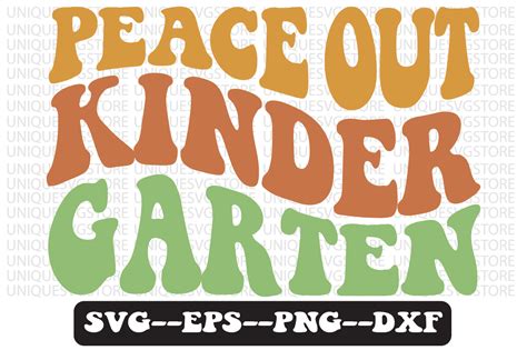 Peace Out Kindergarten Retro Svg Design Graphic By Uniquesvgstore · Creative Fabrica