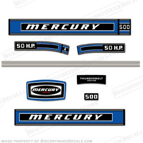 Mercury 1974 50hp Outboard Engine Decals