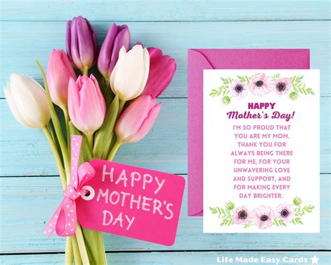 Mothers Day Card Printable Happy Mothers Day Card Printable Digital Mothers Day Card Instant