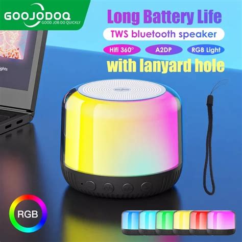 Goojodoq Loa Bluetooth Mini Không Dây Di Động TWS HiFi USB Ngoài Trời