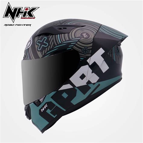 Nhk Helmet Gp R Tech Target Full Face Single Visor With Free Smoke