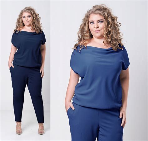 6 kolorów ELEGANCKI WYSMUKLAJĄCY KOMBINEZON PLUS SIZE 44 54 Any