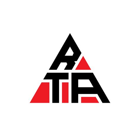 RTA triangle letter logo design with triangle shape. RTA triangle logo ...