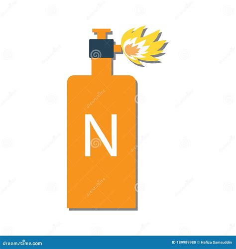 Nitrogen Gas Tank Vector Illustration Decorative Design