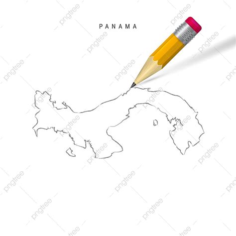 Panama Map Vector Hd Png Images Panama Sketch Outline Map Isolated On