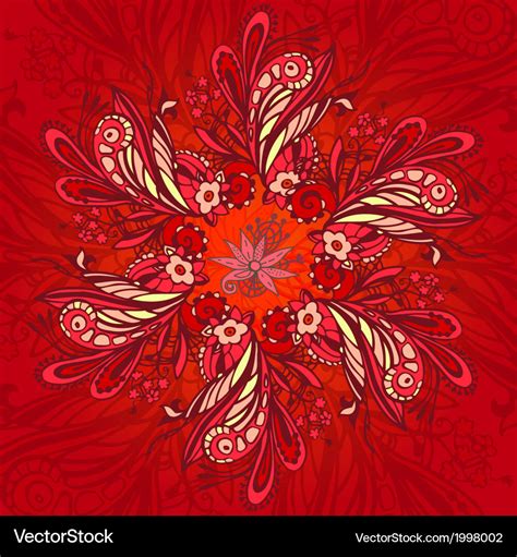 Red flower seamless pattern Royalty Free Vector Image