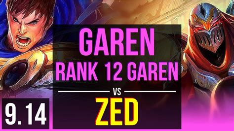 Garen Vs Zed Mid 18m Mastery Points Rank 12 Garen 1100 Games