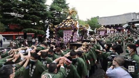 三社祭、掛け声威勢良く 3年ぶりに神輿担ぎ 東京・浅草 毎日動画