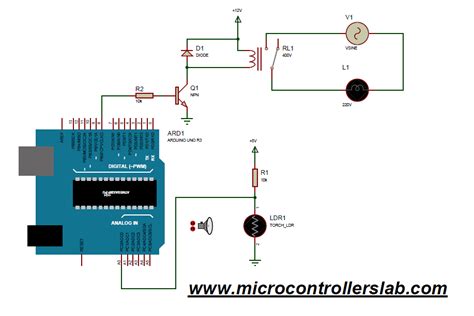 light sensor and street light control using Arduino