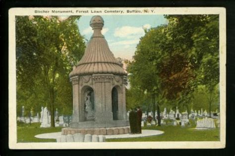 Buffalo New York Ny Vintage Postcard Blocher Monument Forest Lawn