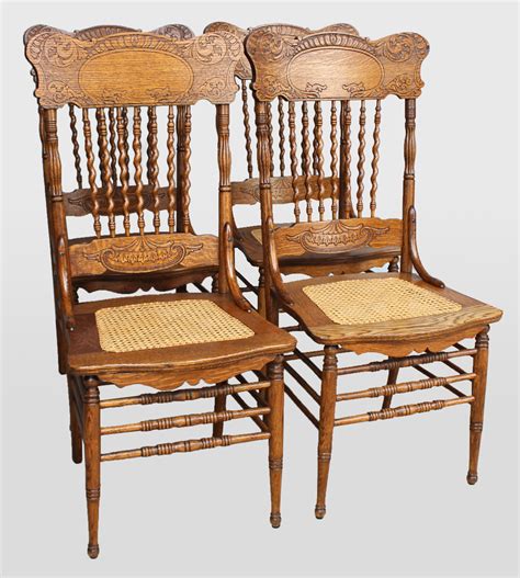 Bargain Johns Antiques Set Of 4 Oak Pressback Chairs Bargain John