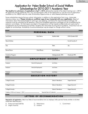 Fillable Online Uwm Application For Helen Bader School Of Social