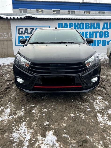 Накладка переднего бампера Тюнинг в стиле Спорт Лада Веста / Sport Lada ...