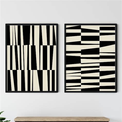 Geometric Art Black and White - Etsy