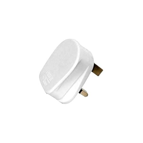 Buy A White Fused Plug Top Pin Plug Connector Cord Adapter