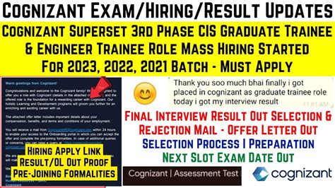 Cognizant Superset Again Cis Role Hiring Batch