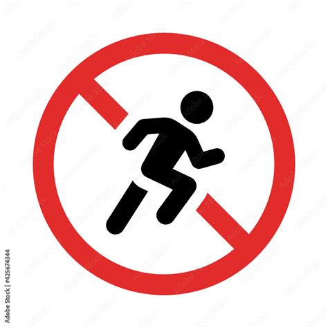 No Running Sign Vector