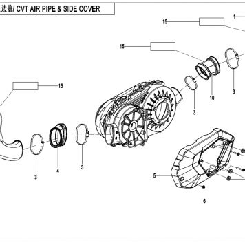 Diagram 2021 CFMoto CFORCE 600 CF600AU 3S CVT AIR PIPE SIDE COVER