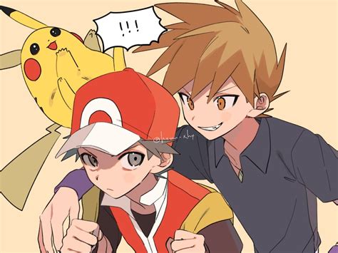 Pikachu Red And Blue Oak Pokemon And More Drawn By Momotose Hzuu