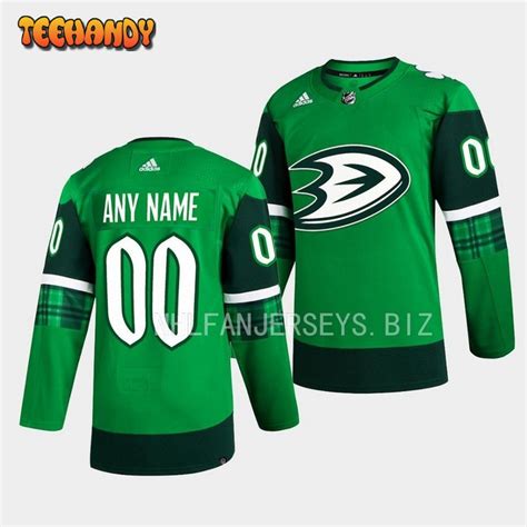Anaheim Ducks Custom 2023 St Patricks Day Green Jersey