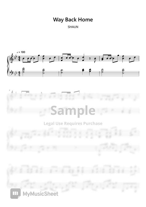 숀 Shaun 웨이백홈 Way Back Home Sheet Music Midi Sheets By Sayu