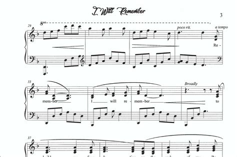 I Will Remember, Piano, Solo, Duet, Children's Chorus, Primary, Piano Sheet Music, Primary Theme ...