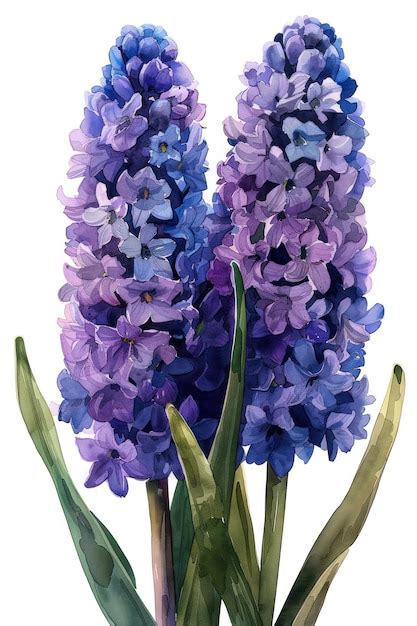 Premium Photo Watercolor Purple Hyacinth Flower