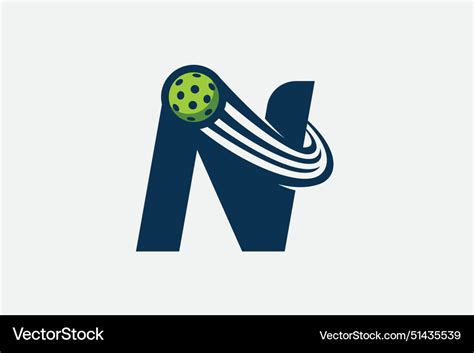 Pickleball Logo With A Combination Of Letter N Vector Image