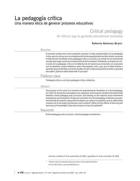 Solution La Pedagog A Cr Tica Una Manera Tica De Generar Procesos