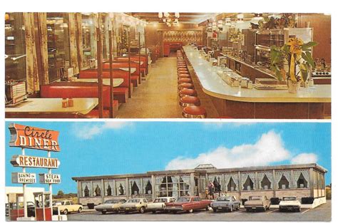 Flemington Nj Circle Diner Split View Vintage Postcard New Jersey Vince