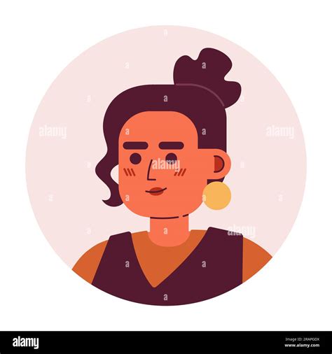 Brunette Woman Semi Flat Vector Character Head Stock Vector Image Art