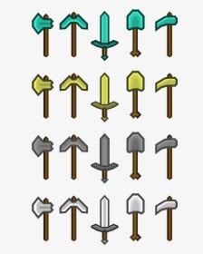 Transparent Minecraft Diamond Sword Png - Minecraft Sword Pickaxe Axe ...